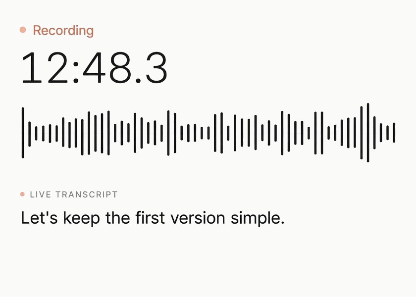 Un enregistrement avec transcription en direct